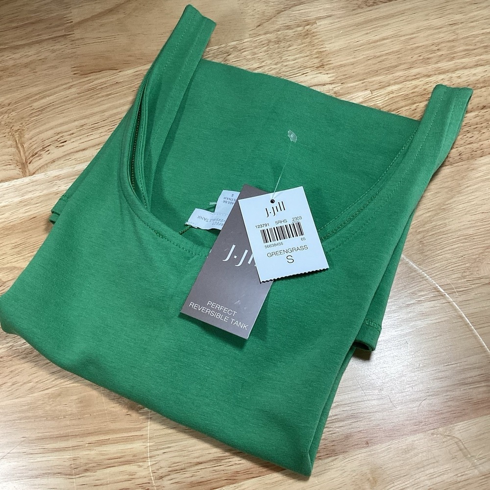NWT J.JILL Perfect Reversible Tank Top Womens Size S Green Grass